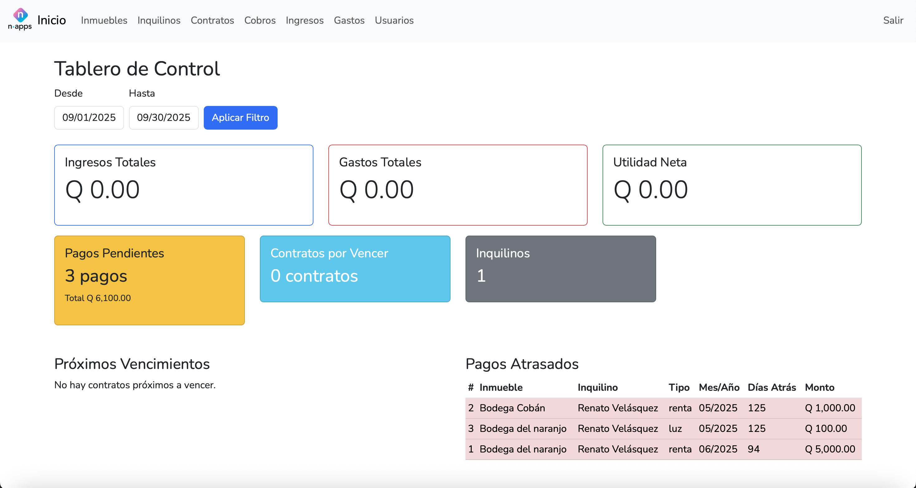 Software de alquileres
